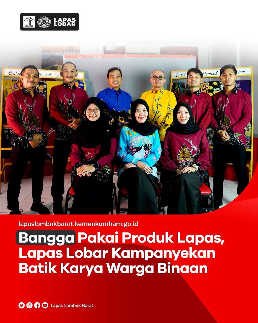 Bangga Pakai Produk Lapas, Lapas Lombok Barat Kampanyekan Batik Karya Warga Binaan